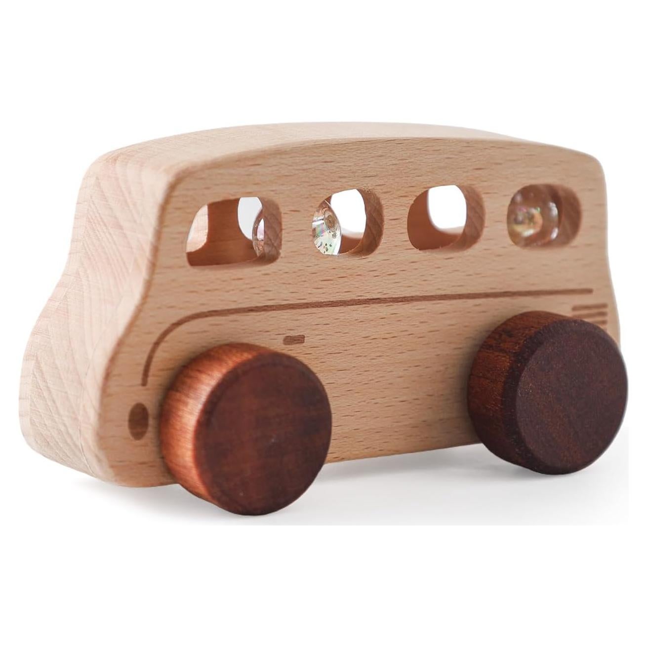 Coche de Juguete de Madera ibwaae para Bebés 10x5.5cm