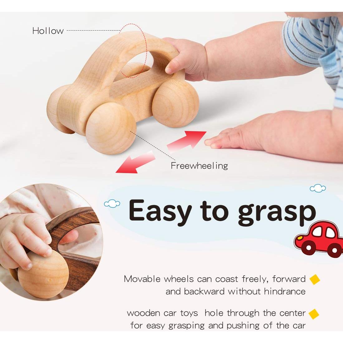 Carro de Empuje de Madera Orgánica Hagamos 2 Piezas