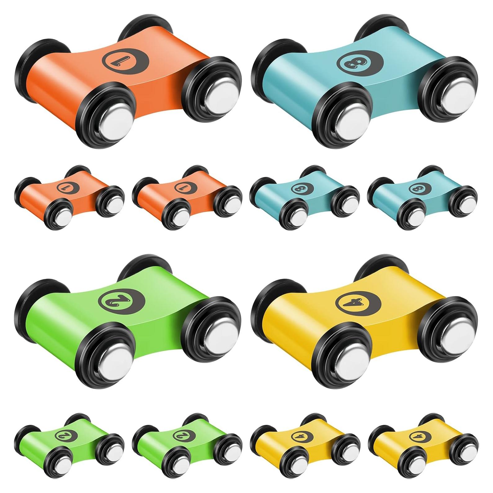 Mini Coches de Madera Chivao 12 Piezas para Pista de Carreras