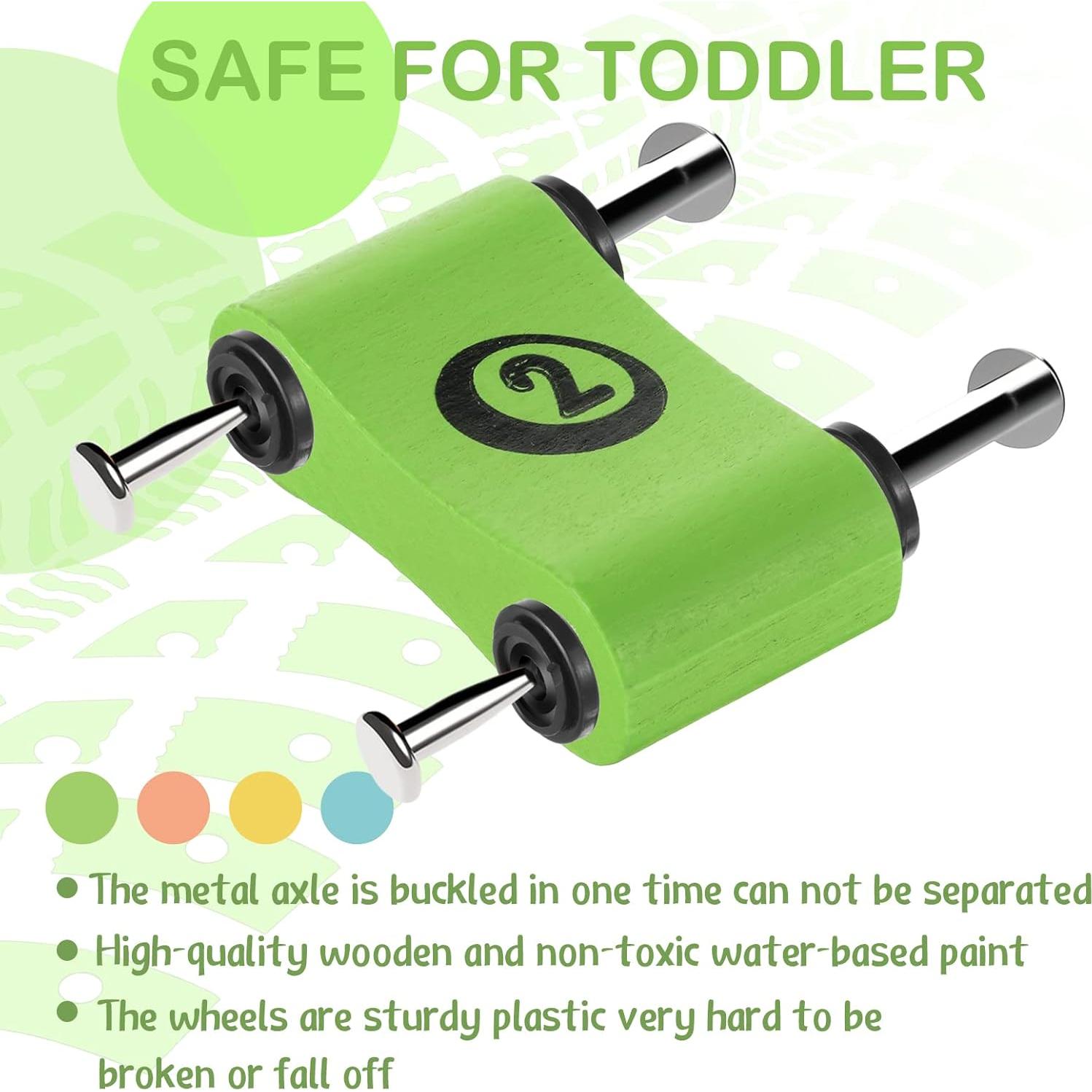 Mini Coches de Madera Chivao 12 Piezas para Pista de Carreras