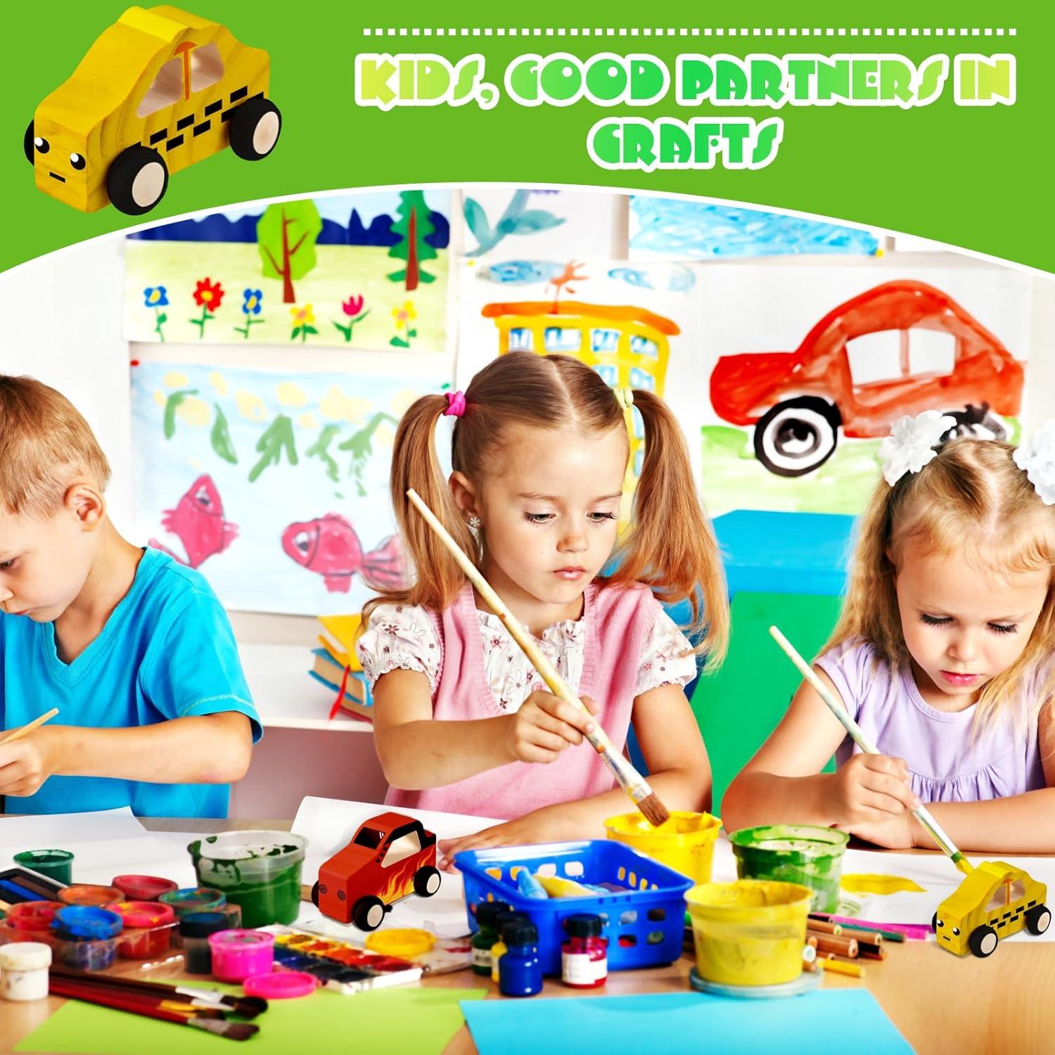 Kits de Coches de Madera DIY Chivao 24 Piezas Pintables