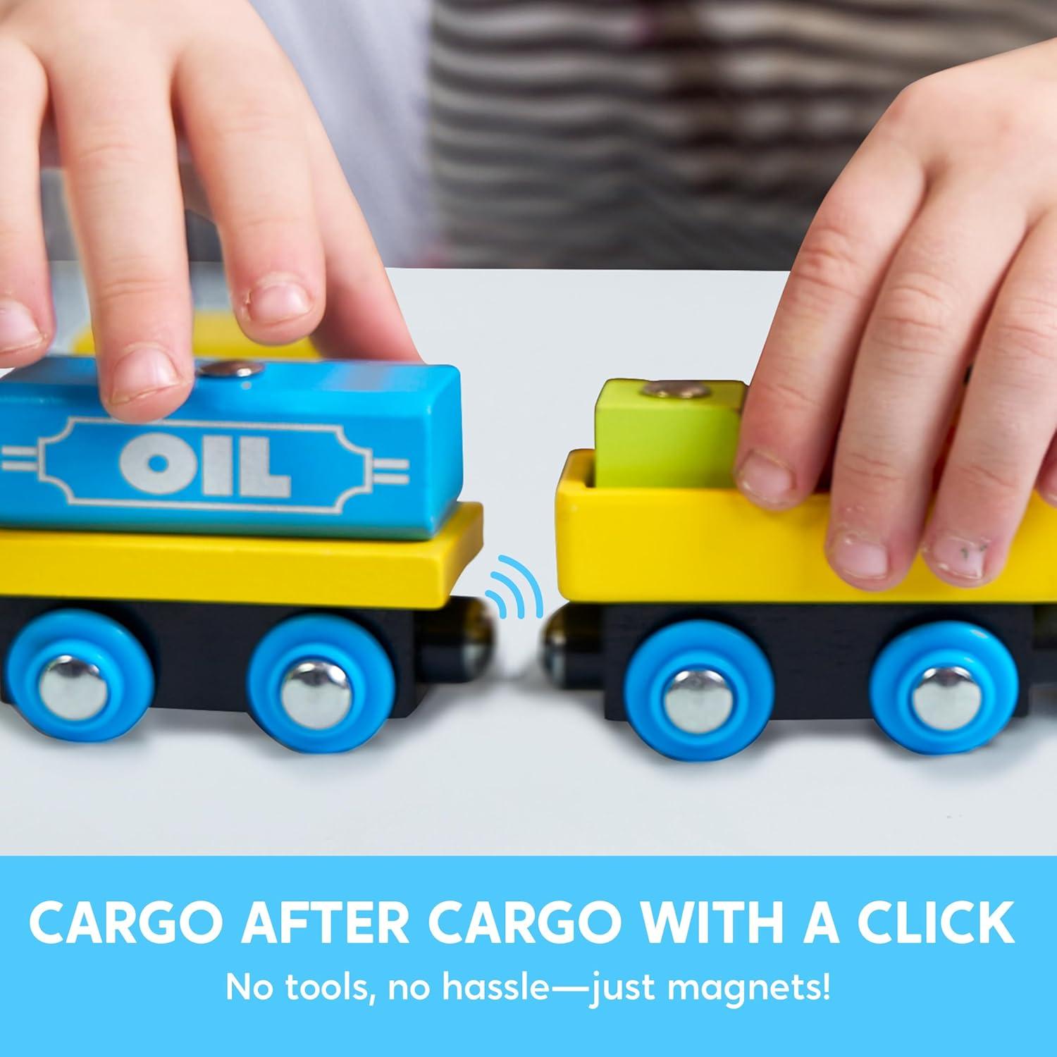 Juego de Tren de Madera Joyin 12 Piezas Magnético Educativo