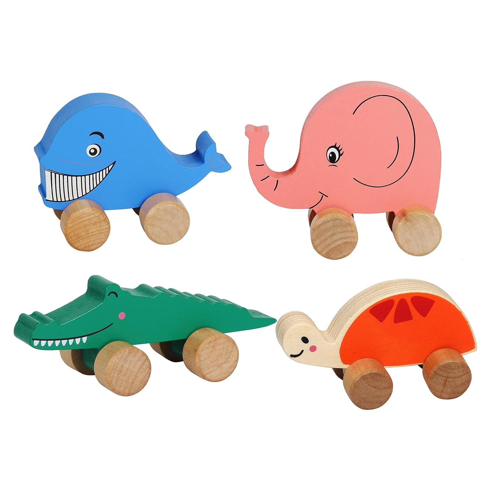 Coches de Madera TOWO con Animales - Juguete Educativo 1-2 Años