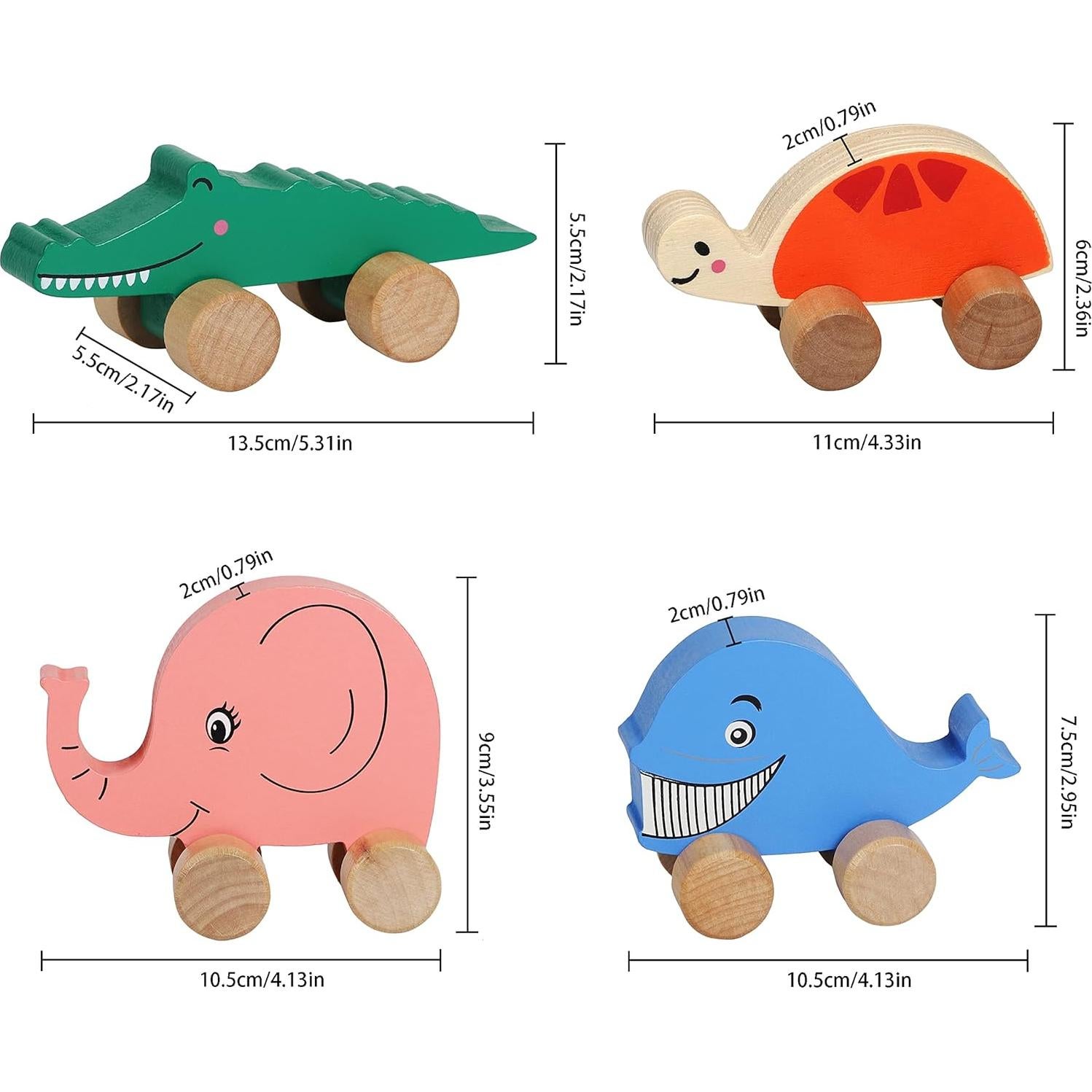 Coches de Madera TOWO con Animales - Juguete Educativo 1-2 Años
