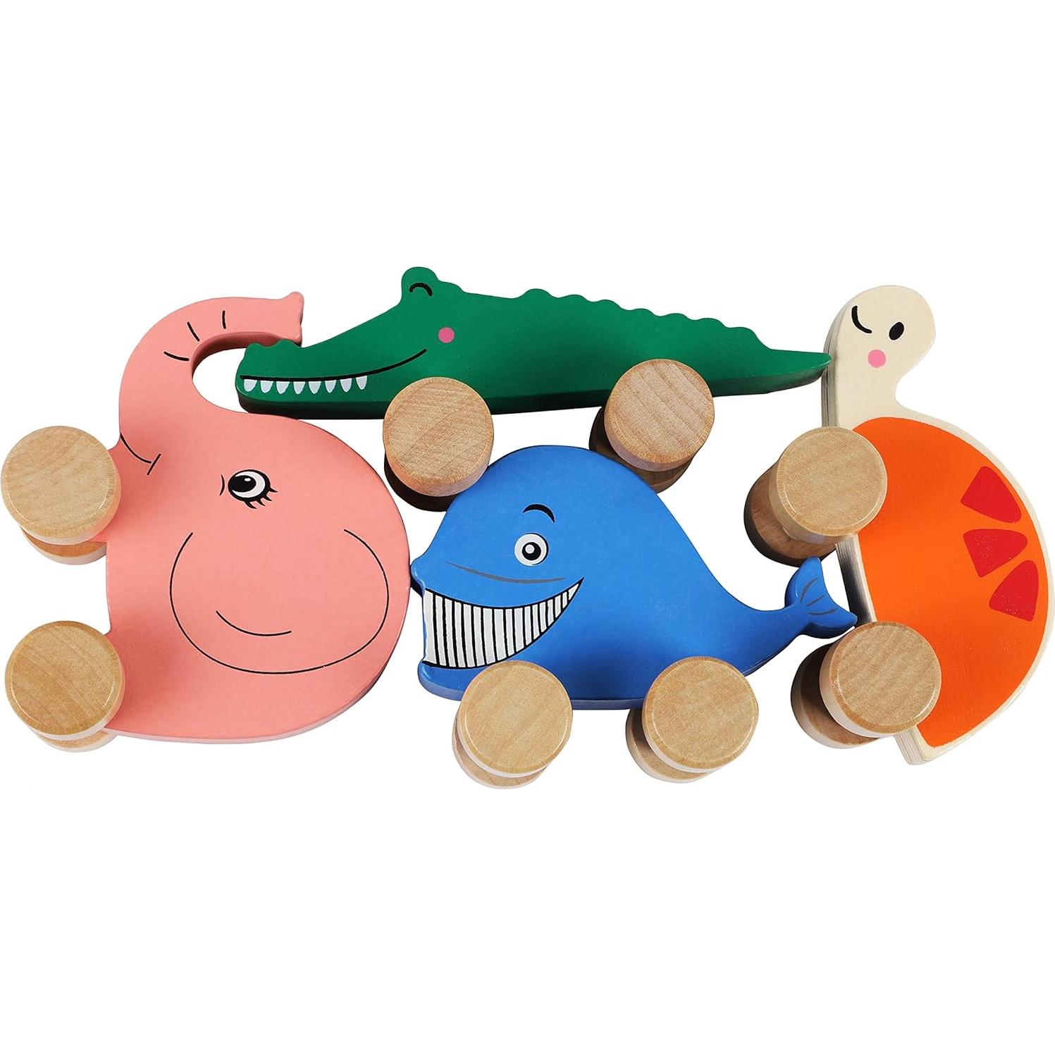 Coches de Madera TOWO con Animales - Juguete Educativo 1-2 Años