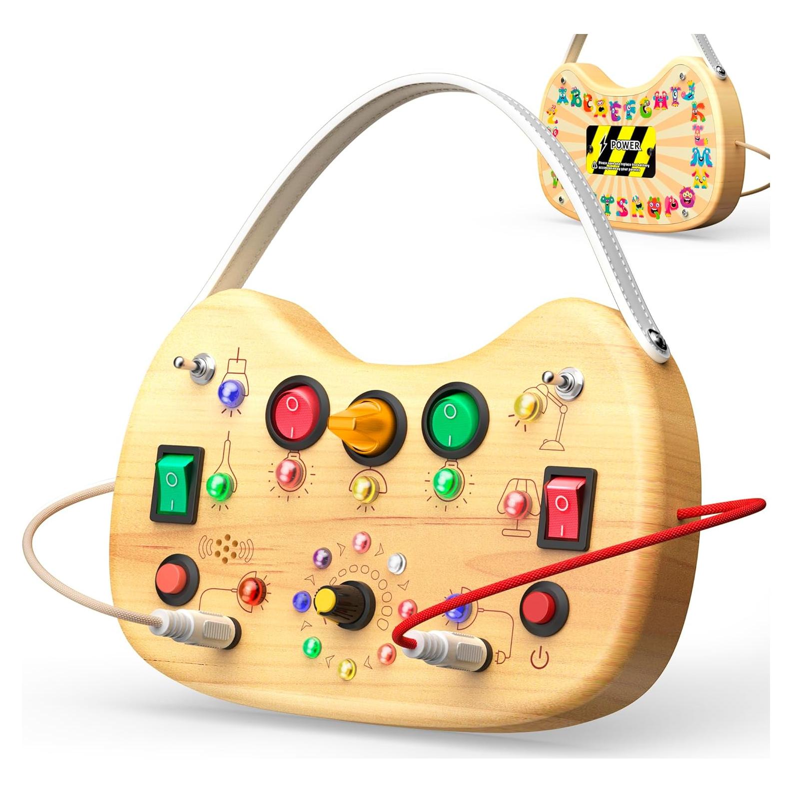 Tablero Ocupado Montessori UdoUto de Madera con Luz LED