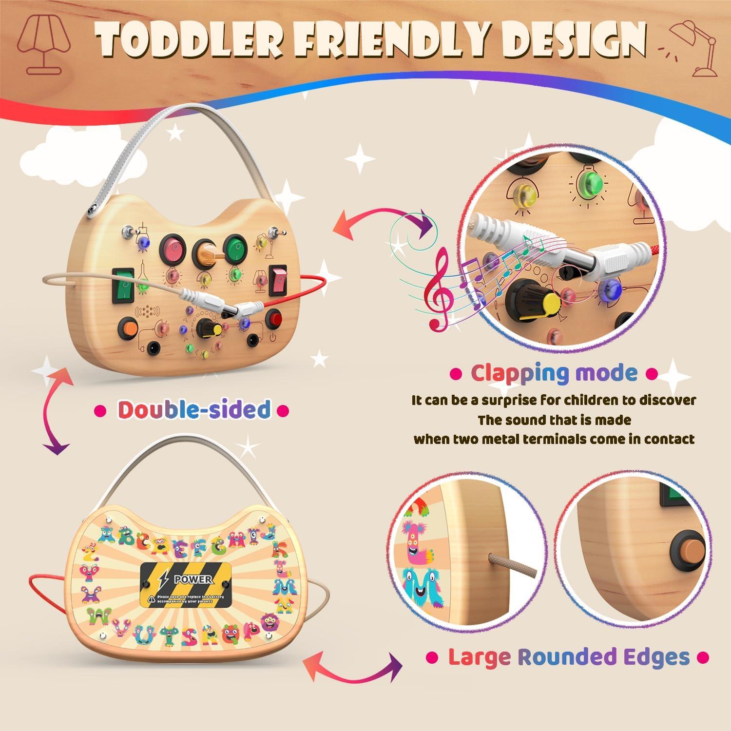 Tablero Ocupado Montessori UdoUto de Madera con Luz LED