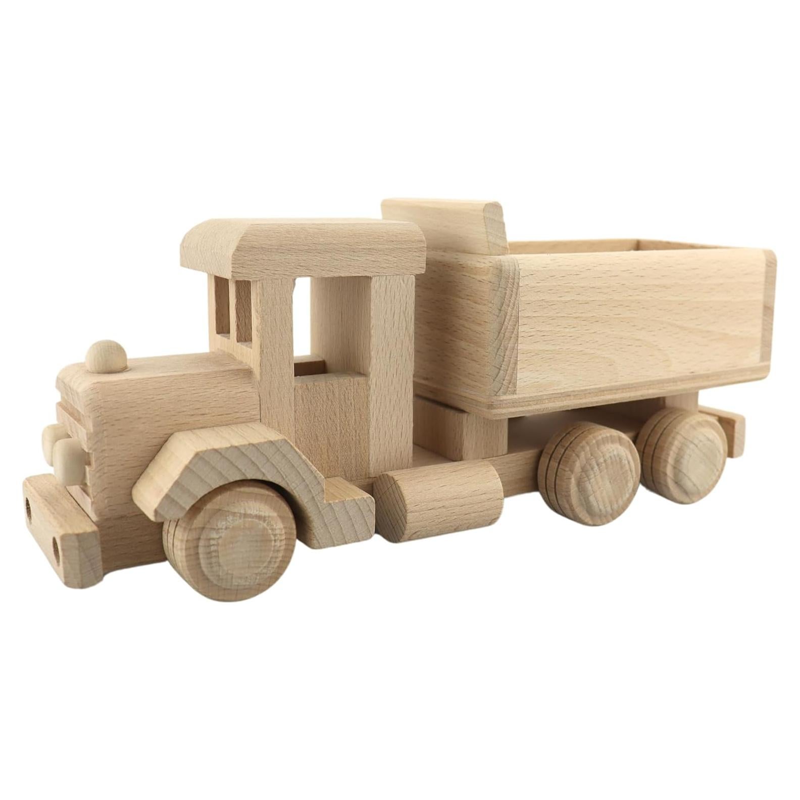 Camión Retro de Madera VESPLO - Juguete Educativo 22.86x8.89x10.16cm