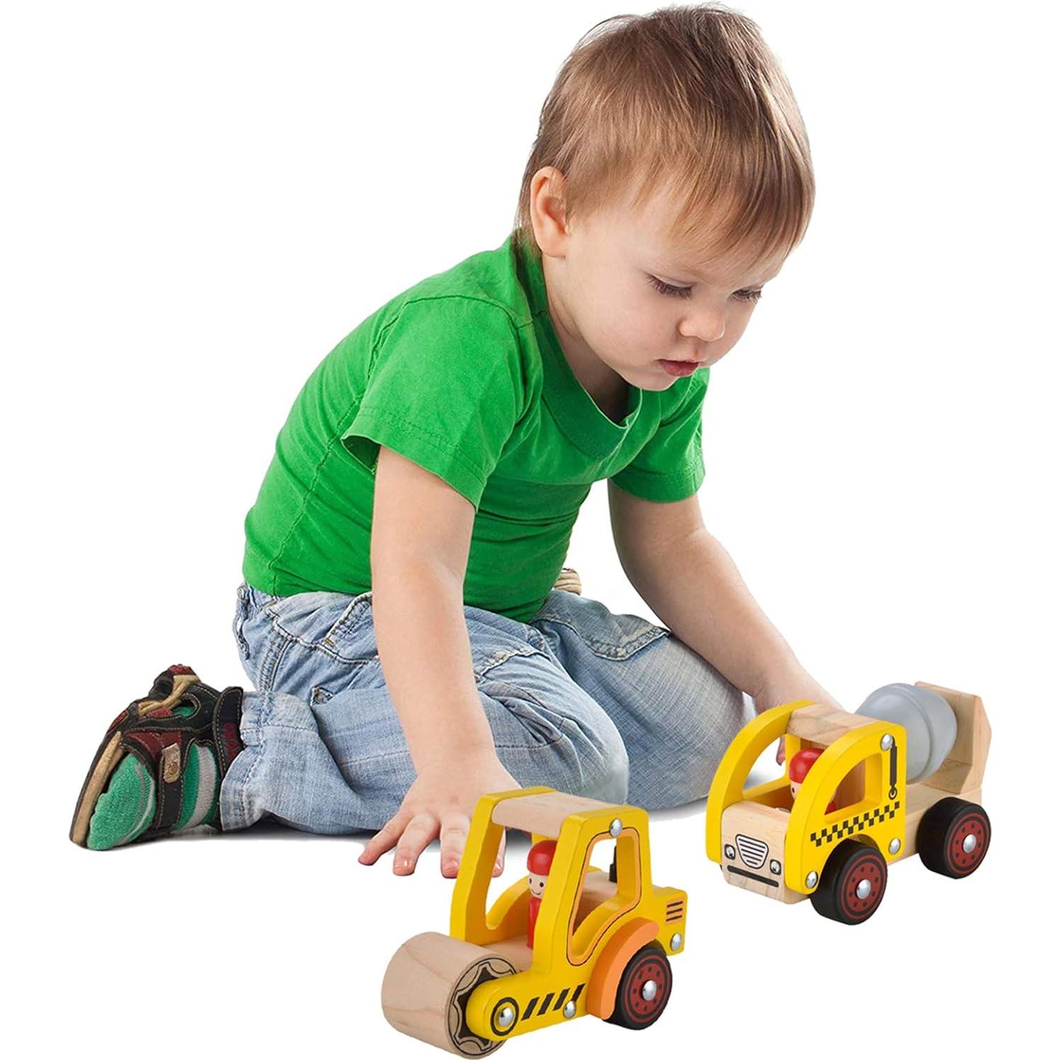 Juguetes de Coche de Madera KIDS TOYLAND 2 Pcs para Bebés