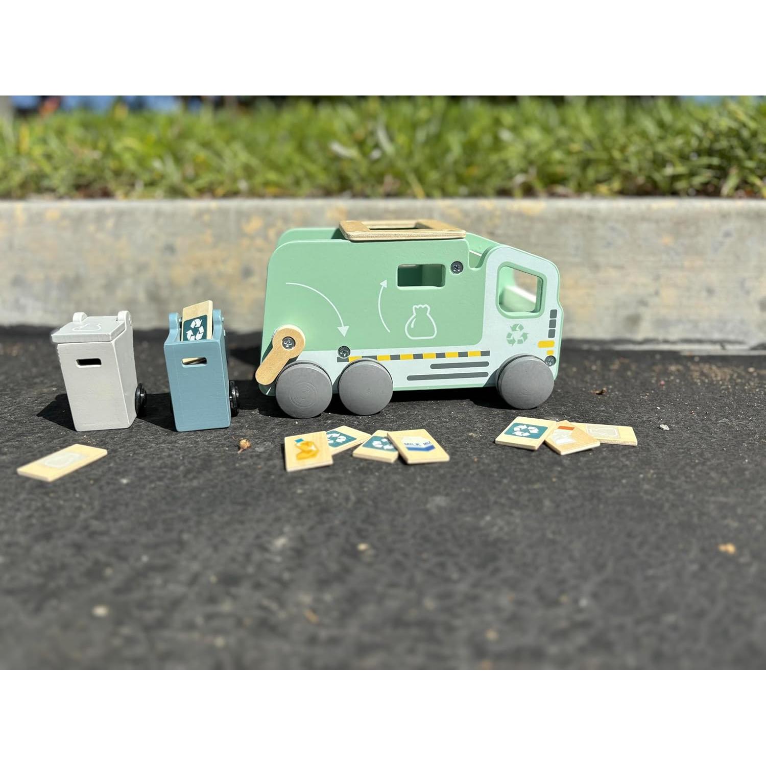 Juguete Camión de Basura de Madera Montessori 13 Piezas 3+ Años