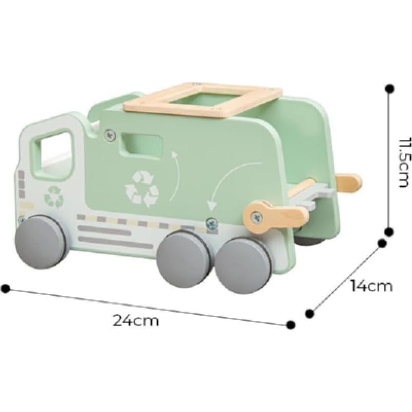 Juguete Camión de Basura de Madera Montessori 13 Piezas 3+ Años