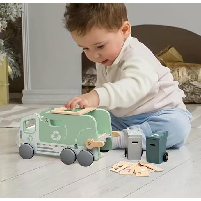 Juguete Camión de Basura de Madera Montessori 13 Piezas 3+ Años