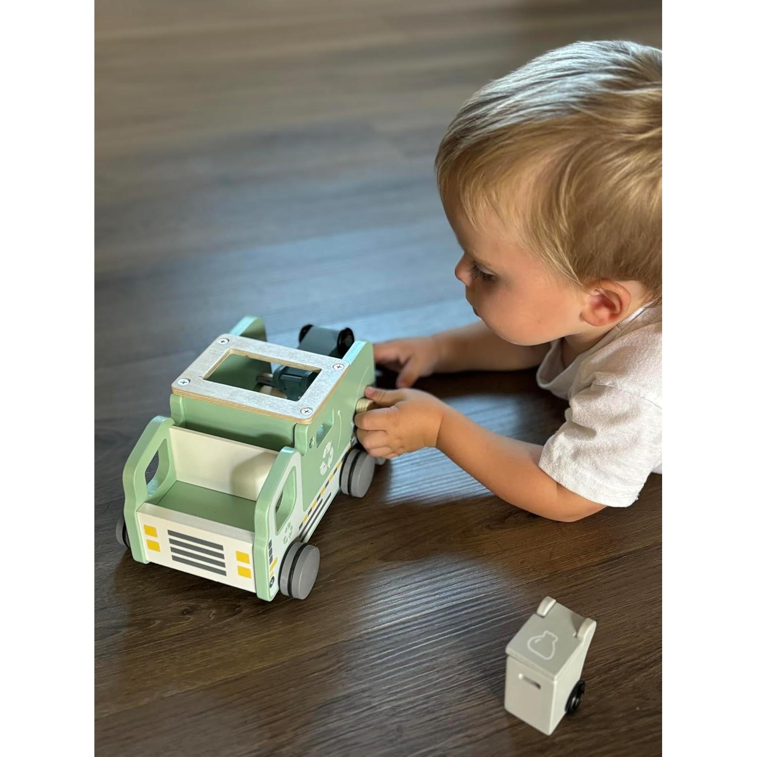 Juguete Camión de Basura de Madera Montessori 13 Piezas 3+ Años