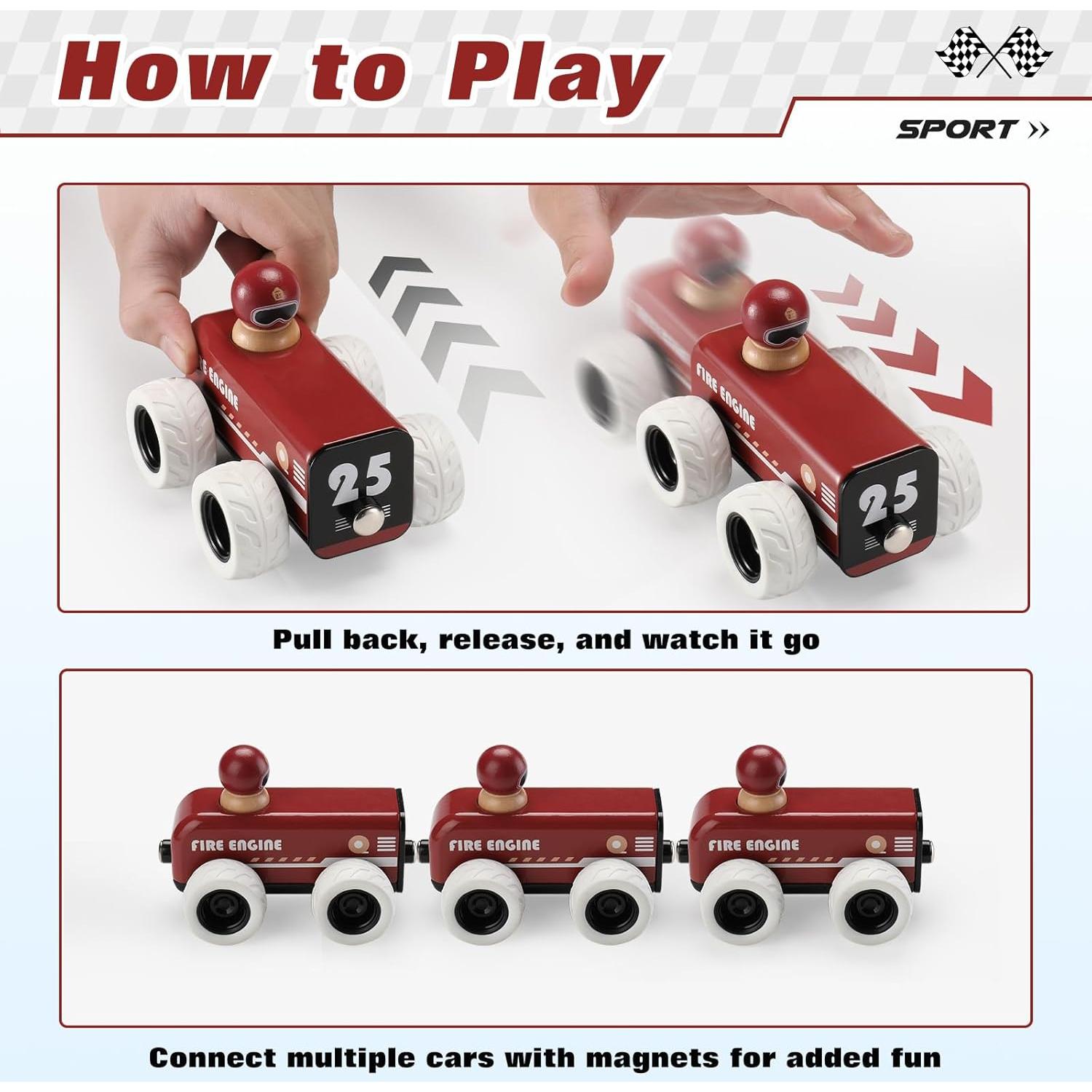 Camión de Bomberos de Madera ButToyBroz Retro 13.5x9x9cm