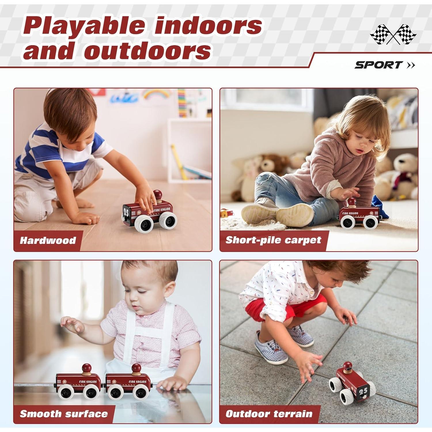 Camión de Bomberos de Madera ButToyBroz Retro 13.5x9x9cm