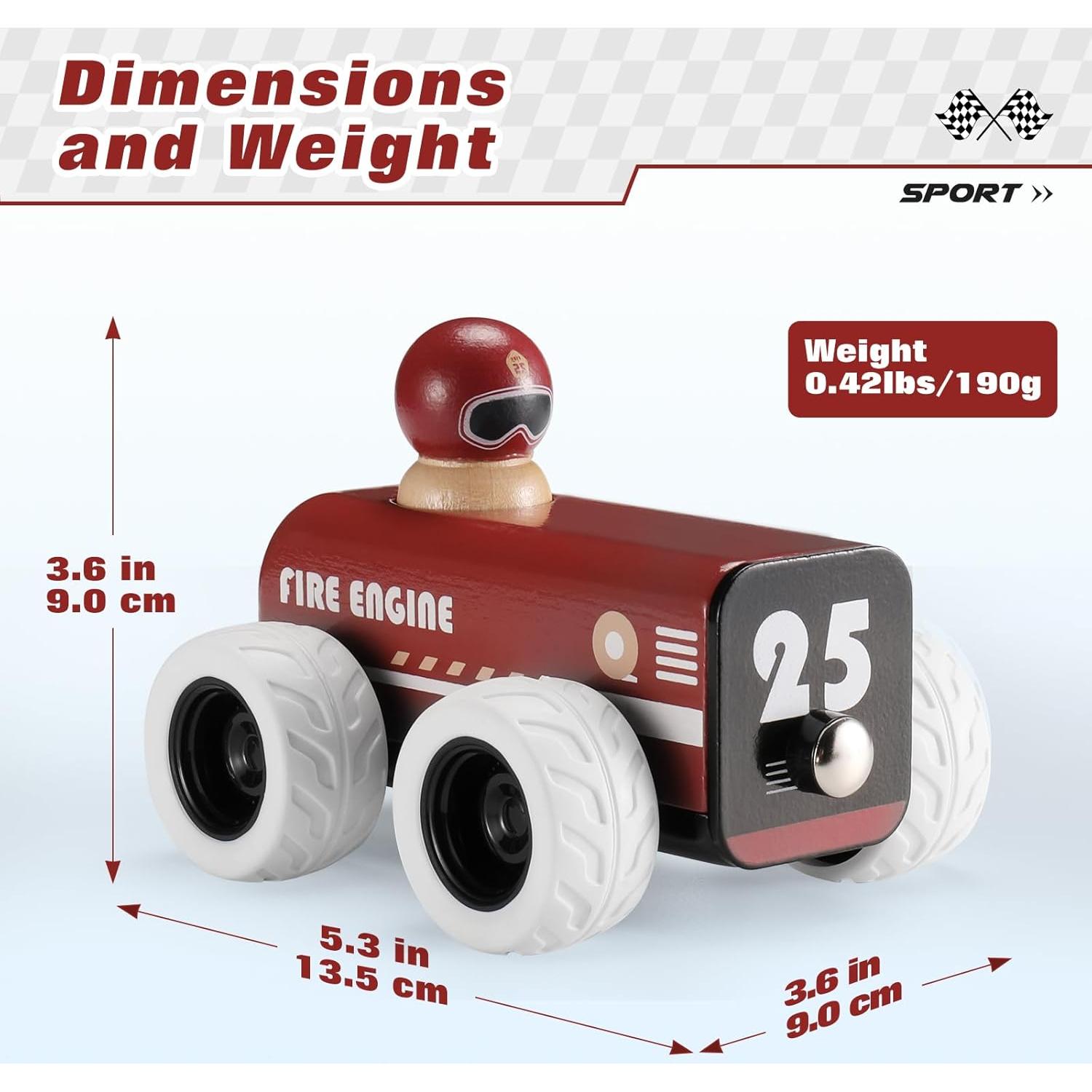 Camión de Bomberos de Madera ButToyBroz Retro 13.5x9x9cm