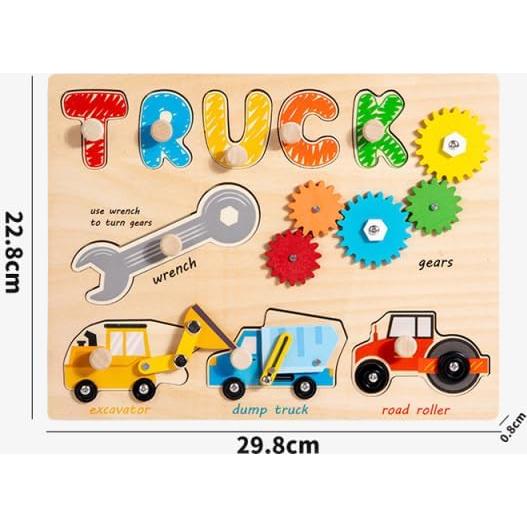 Rompecabezas Interactivo Montessori de Madera JoRay - Camión