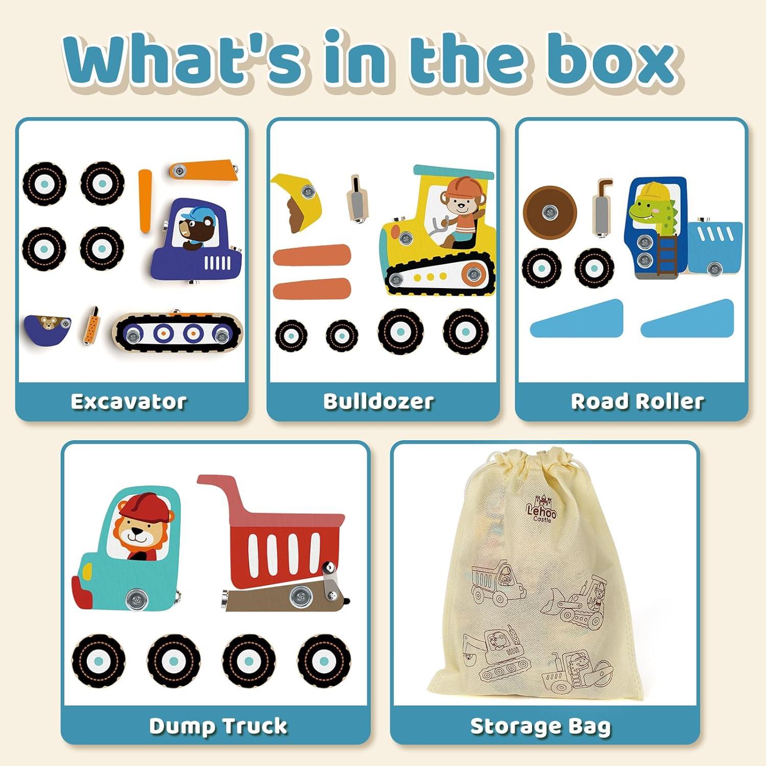 Juguete de Construcción Montessori Lehoo - Camión Desarmable 25x18 cm