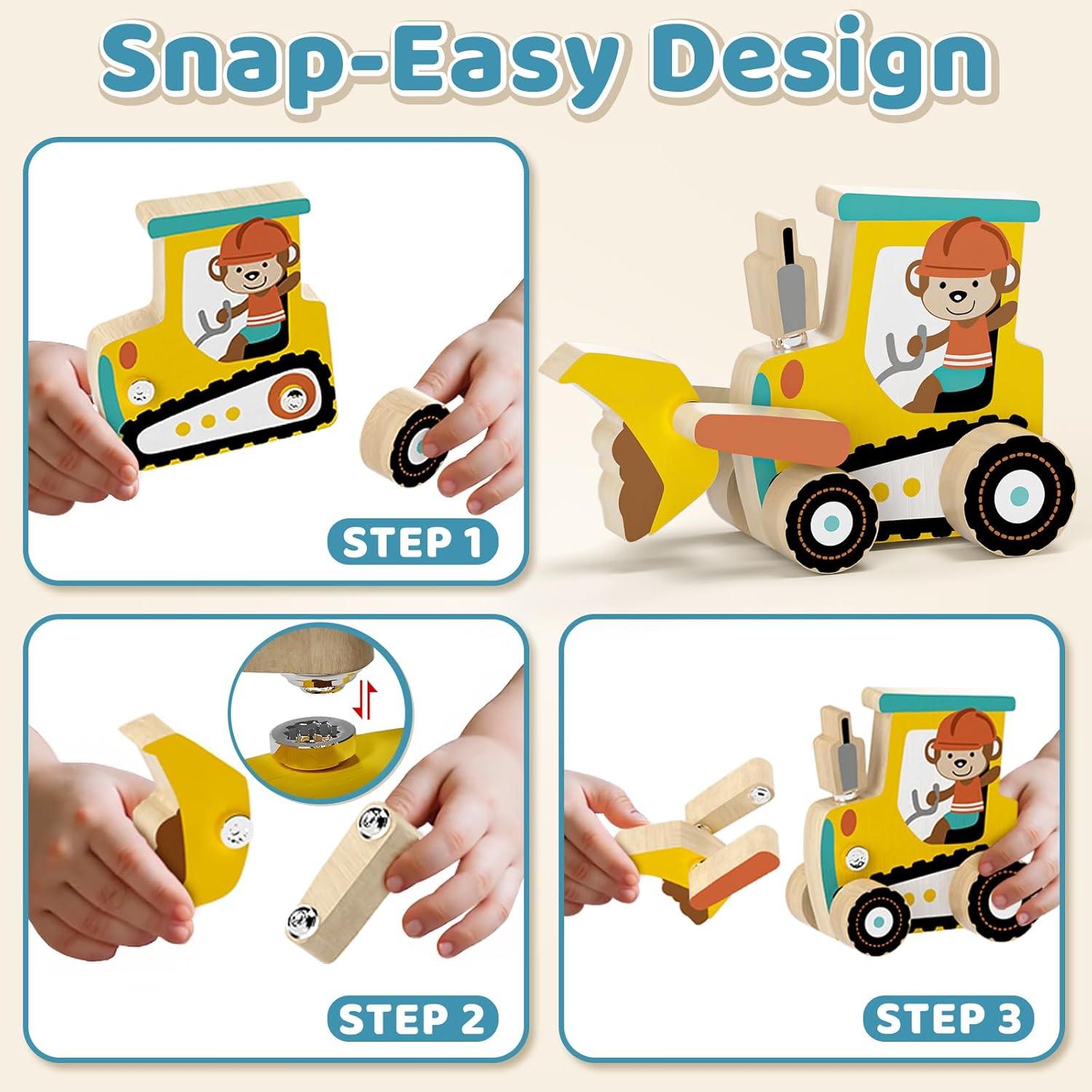 Juguete de Construcción Montessori Lehoo - Camión Desarmable 25x18 cm