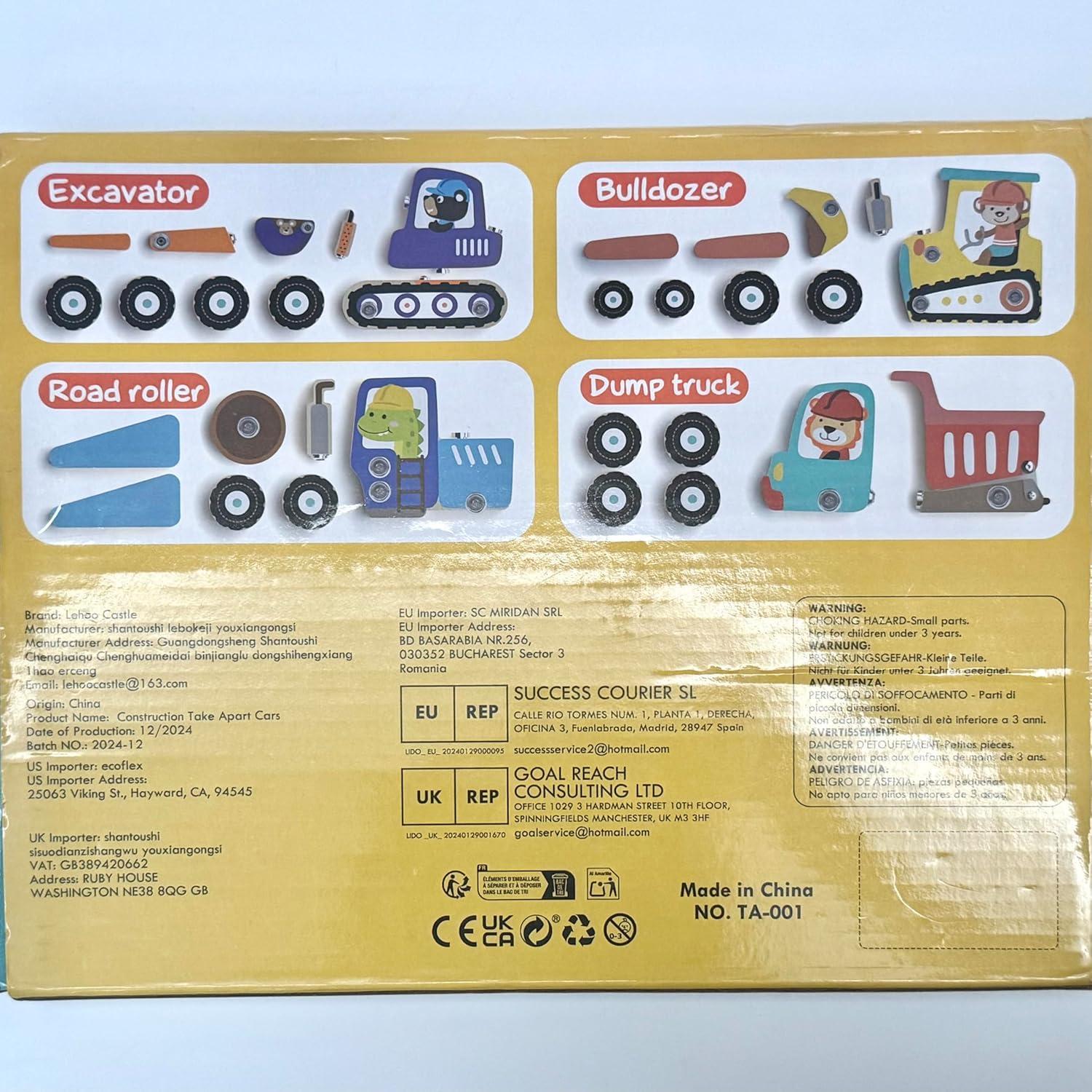 Juguete de Construcción Montessori Lehoo - Camión Desarmable 25x18 cm