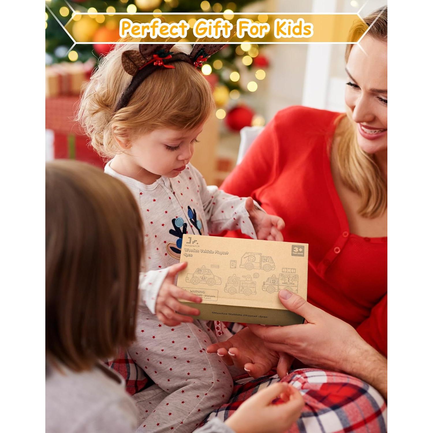 Juguetes de Madera Vehículos de Emergencia SainSmart Jr. 4 en 1