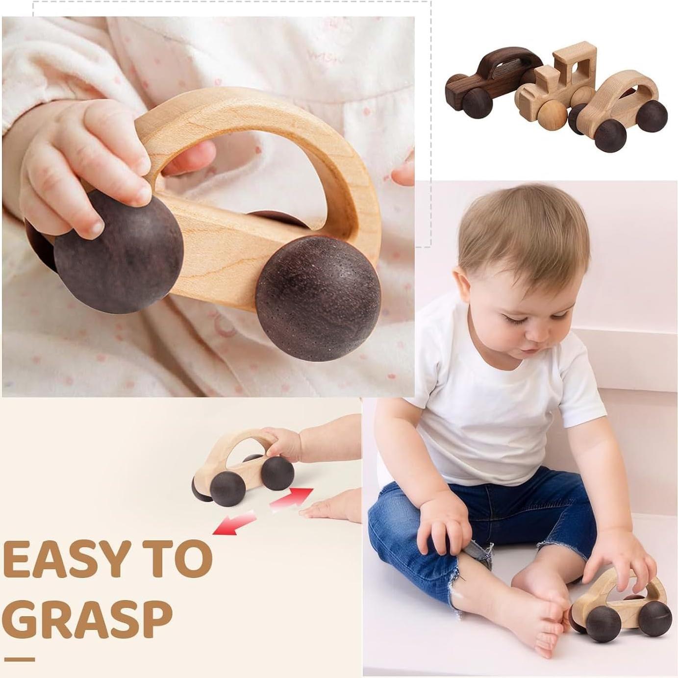 Juguetes de Madera Montessori EASY ONE BABY - 3 Piezas para Bebés