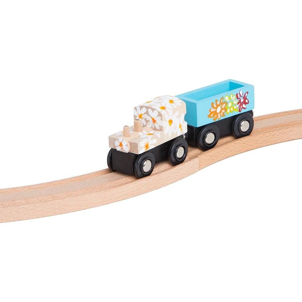 Vagones de Tren de Madera Sin Pintar ORBRIUM - 4 Piezas