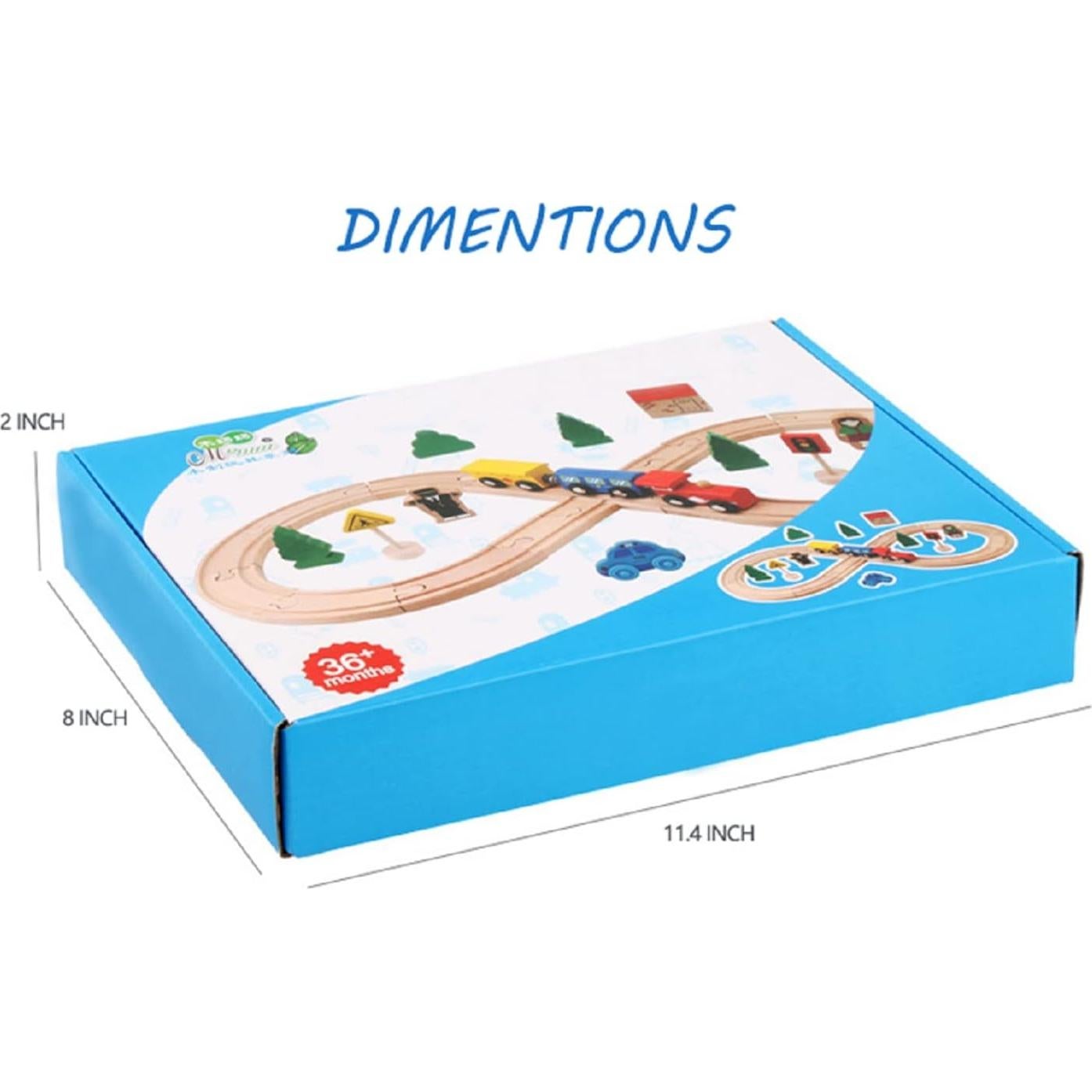 Juguete de Vías de Tren de Madera ZKKEIIE 33 Piezas 0.68kg