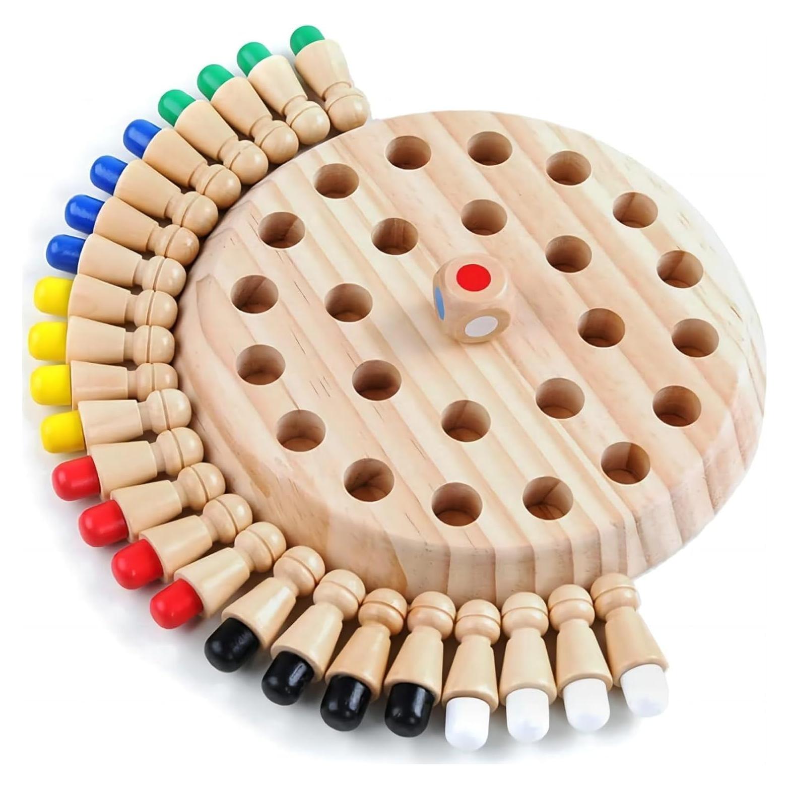 Juego de Ajedrez de Memoria de Madera QuizicalQubes 24 Piezas