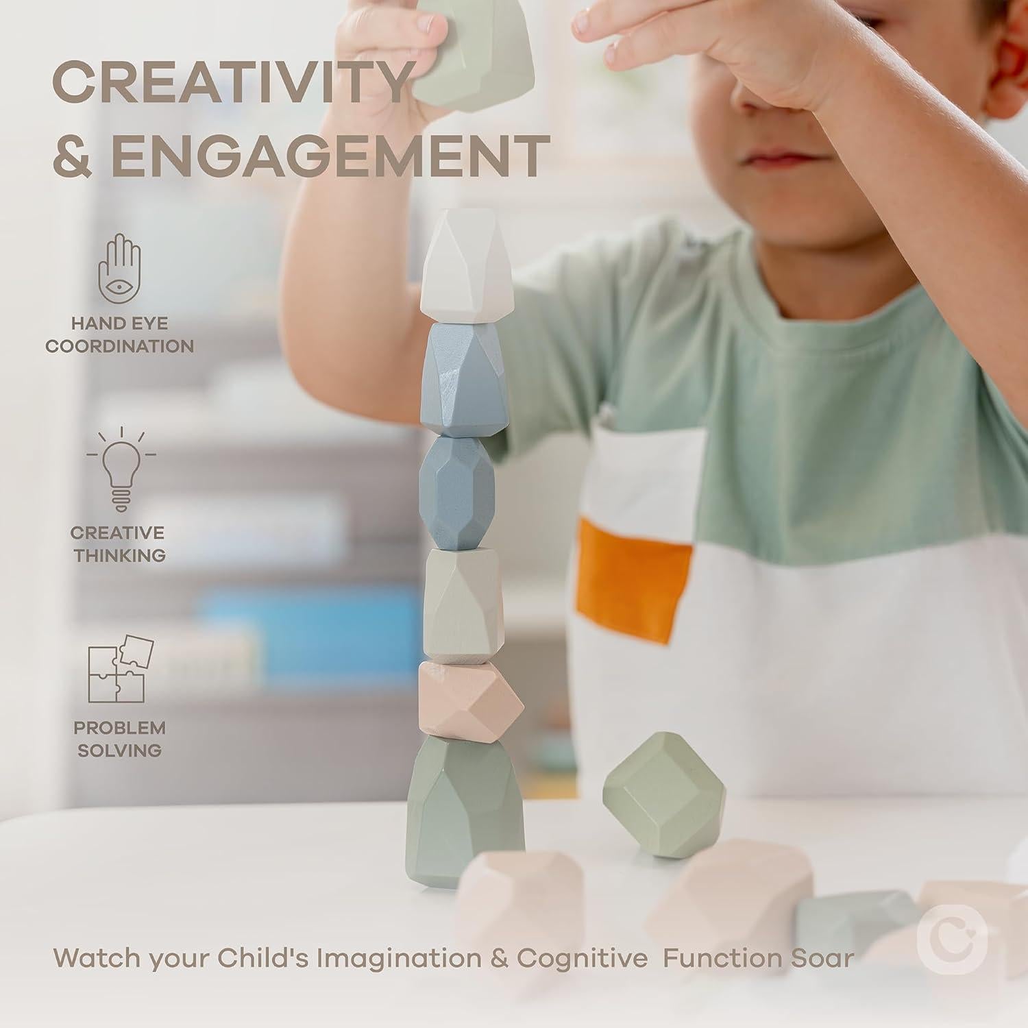 Conjunto de Juguete Montessori Comfy Cubs con Camión y Rocas