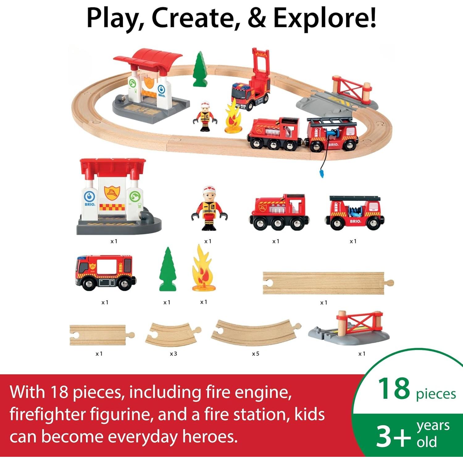 Conjunto de Bomberos de Rescate BRIO 33815 - 18 Piezas