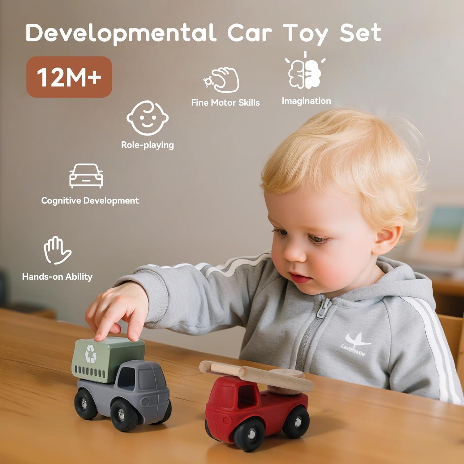 Juego de Juguetes de Vehículos de Madera 6 PCS - WOODEN TEETHER