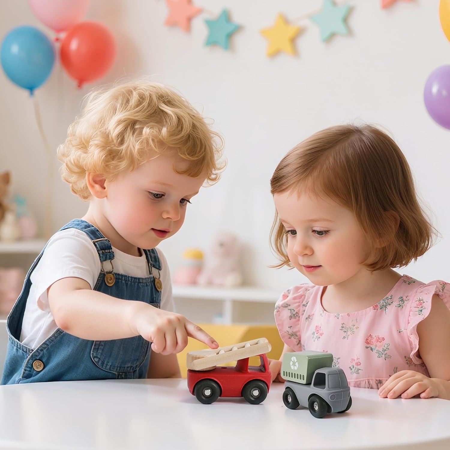 Juego de Juguetes de Vehículos de Madera 6 PCS - WOODEN TEETHER