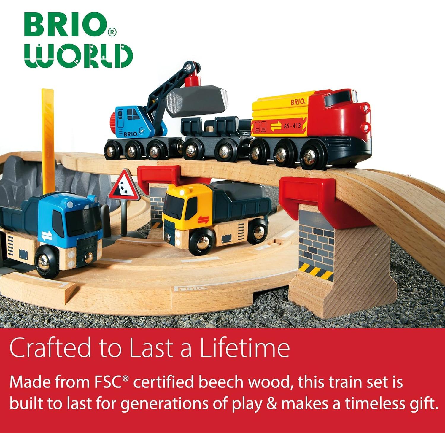 Conjunto de Carga de Ferrocarril BRIO World 32 Piezas - Madera FSC