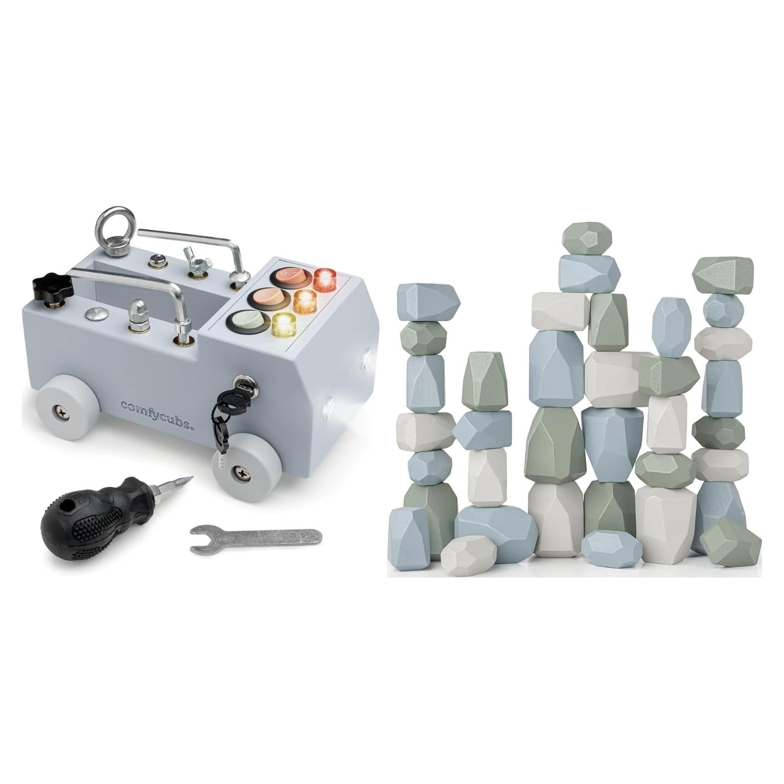 Camión de Juguete y Rocas Apilables Comfy Cubs