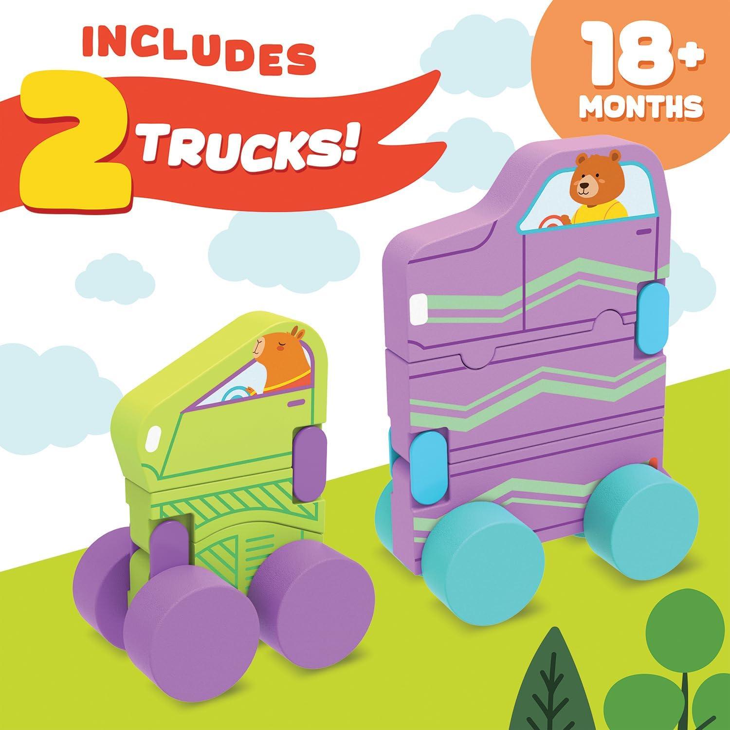 Camiones de Madera Transformables MindWare - Set 2 Piezas