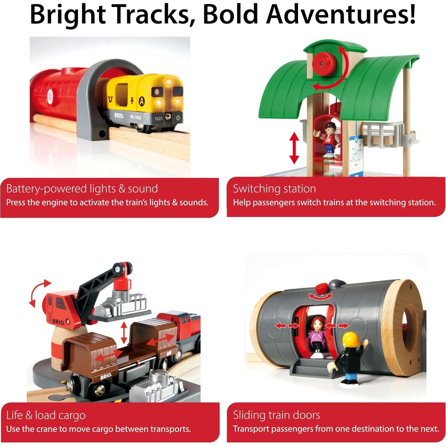 Conjunto de Tren de Madera BRIO Deluxe 87 Piezas - Juguete Educativo