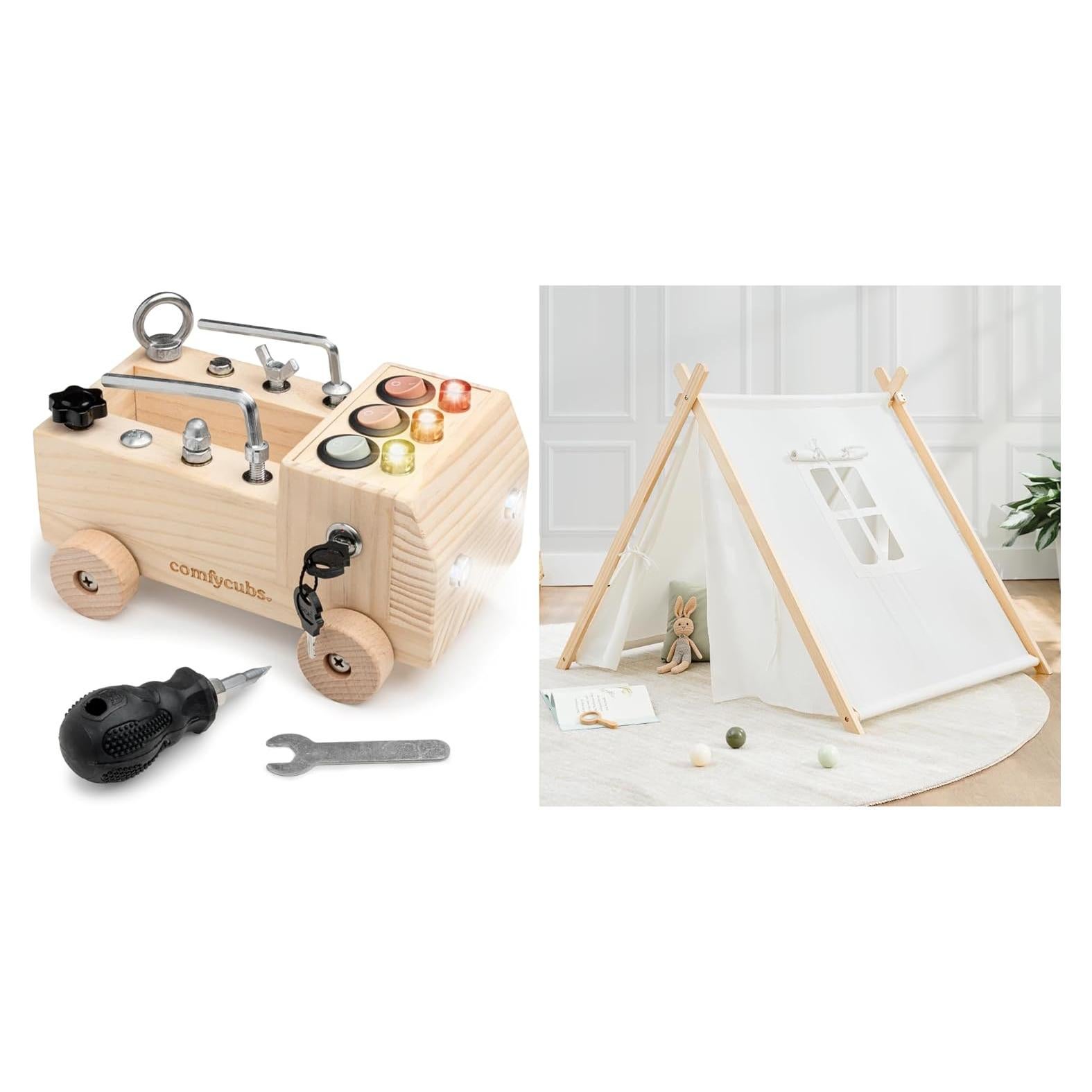 Conjunto de Camión de Juguete y Tienda Comfy Cubs para Niños