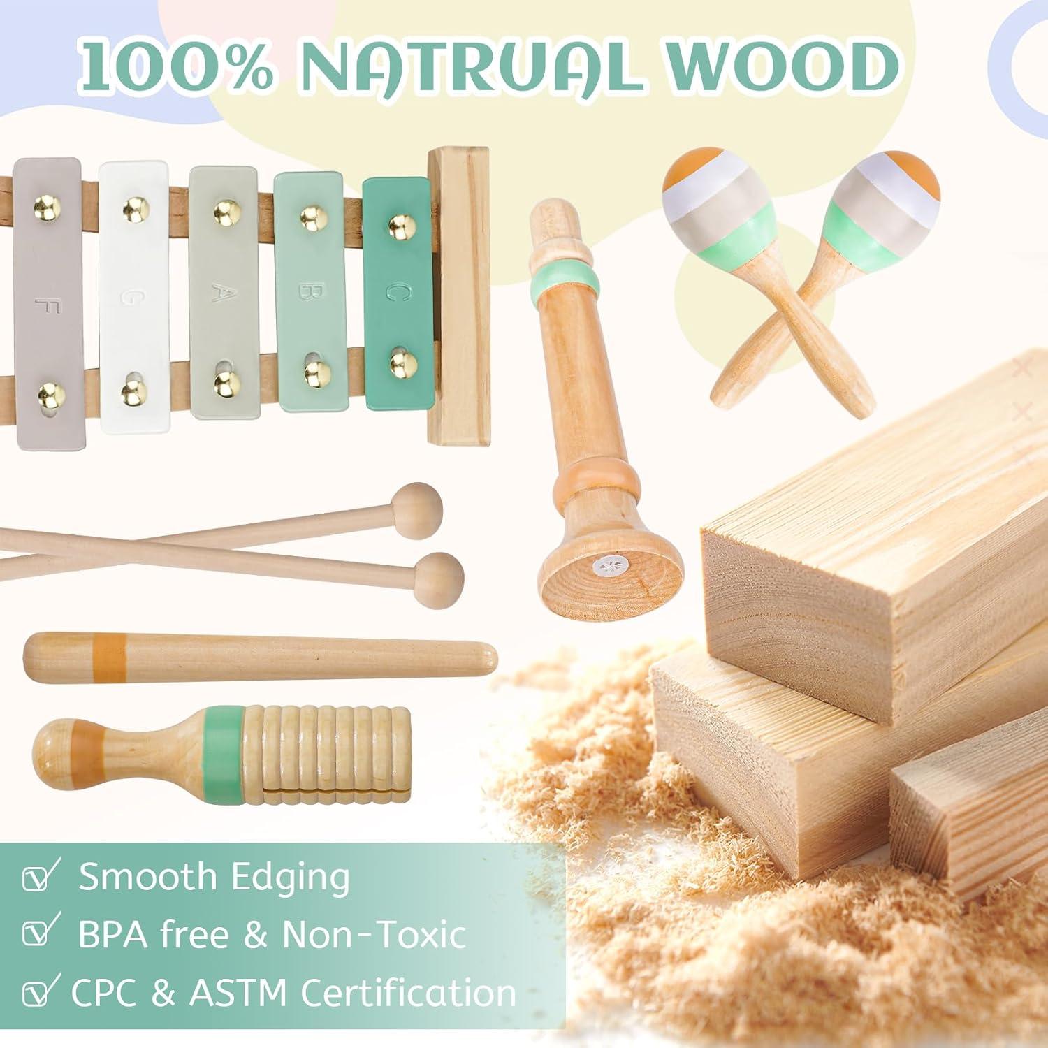 Juego de Instrumentos Musicales Raimy - Madera Montessori 1-3 Años