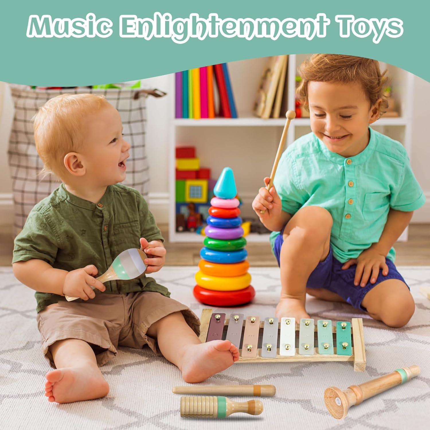 Juego de Instrumentos Musicales Raimy - Madera Montessori 1-3 Años
