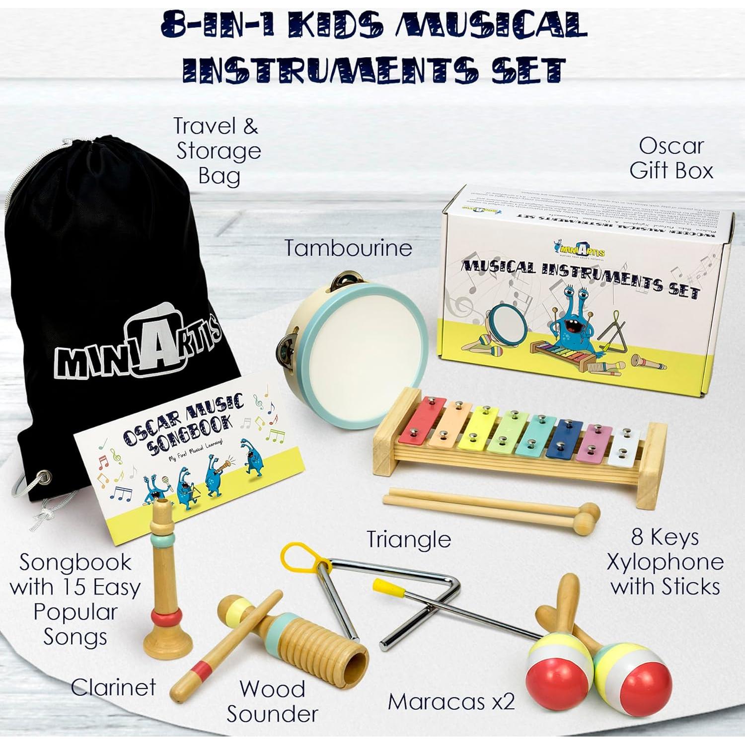 Conjunto Musical Montessori MiniArtis - Xilófono y Más 1-3 Años