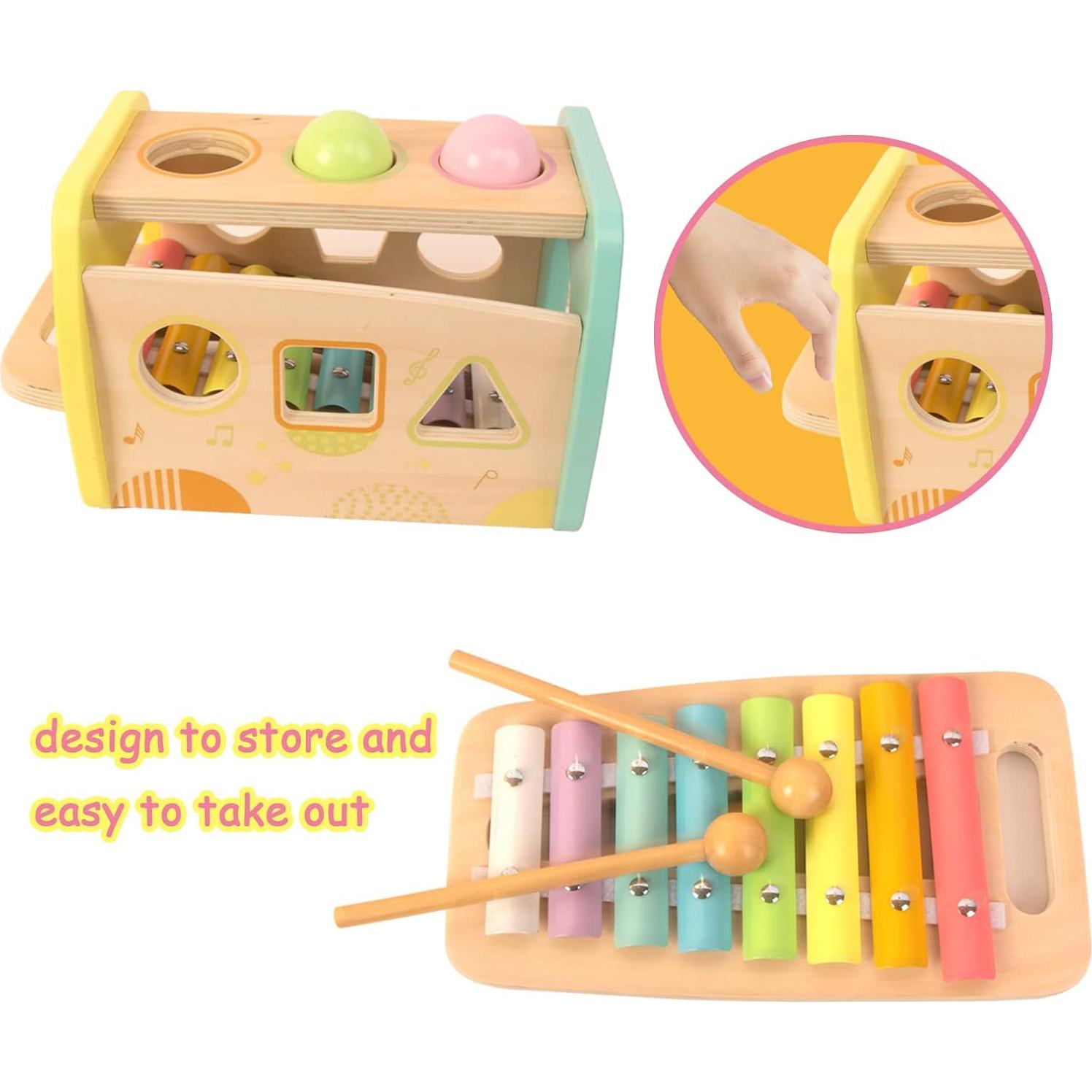 Juguete Educativo de Madera WOODENFUN Martillo y Xilófono