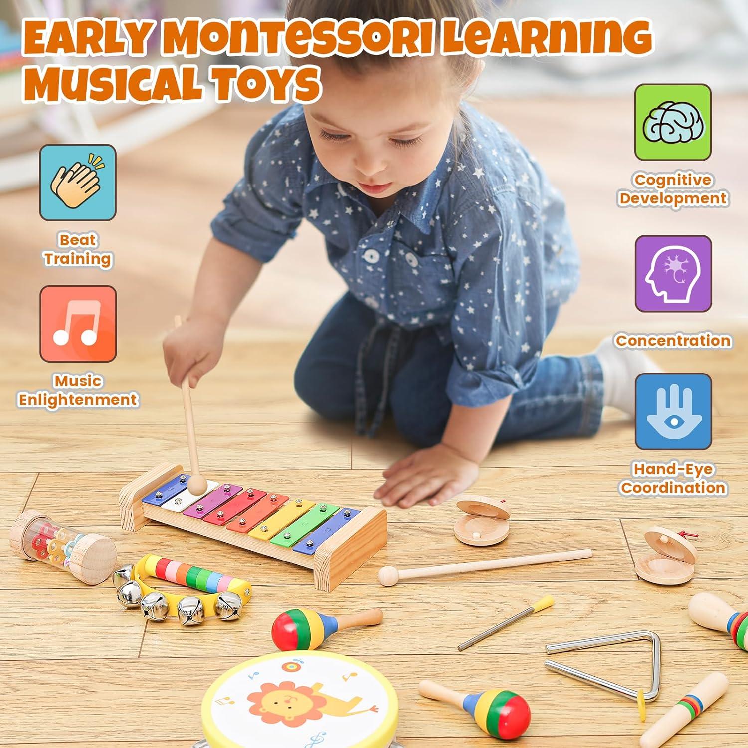 Set de Instrumentos Musicales de Madera CCBLZLL para Bebés
