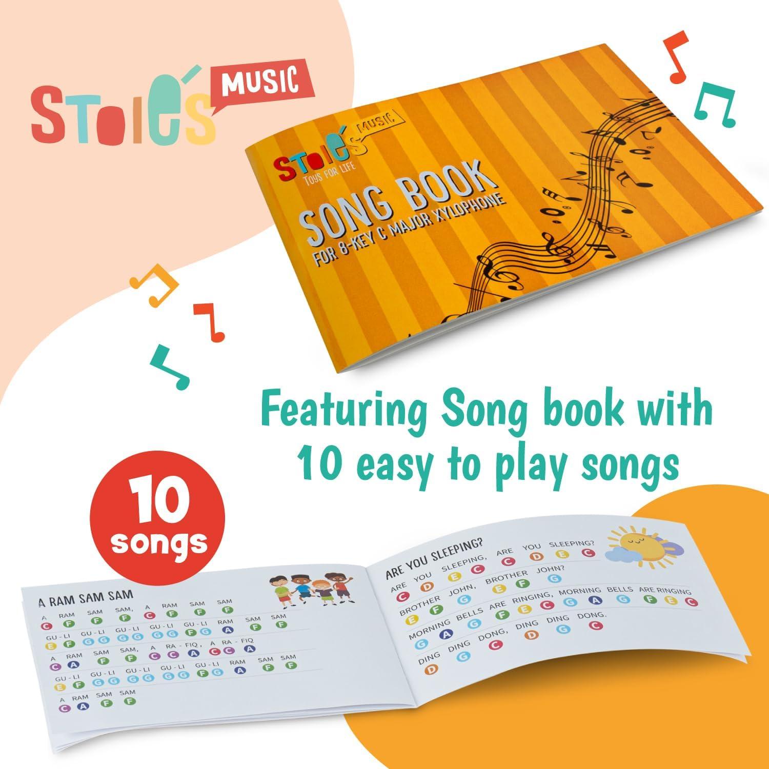 Xilófono de Madera Stoie's Curvado 8 Notas Arcoíris 30cm