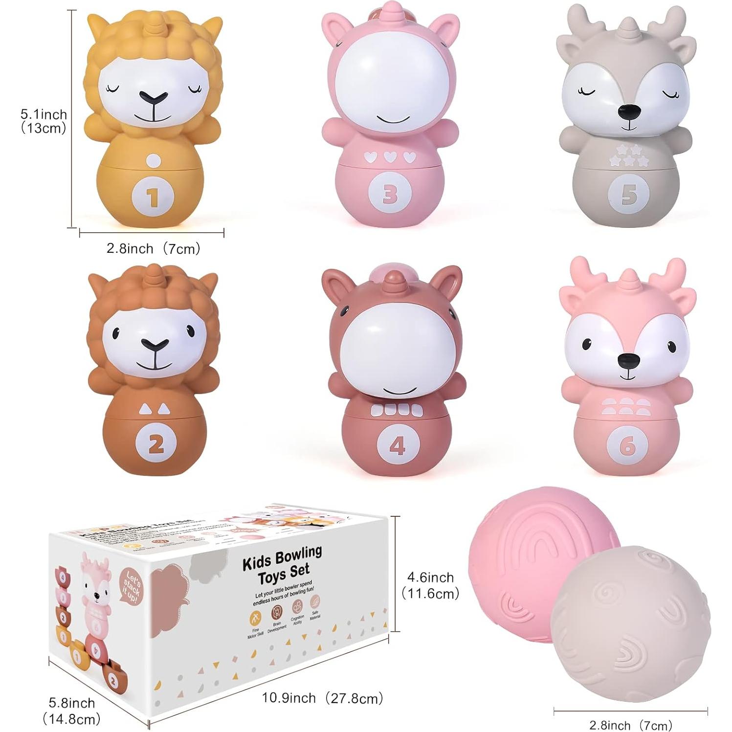 Juguete de Aprendizaje Nueplay Set de Bolos 6 Figuras Animales