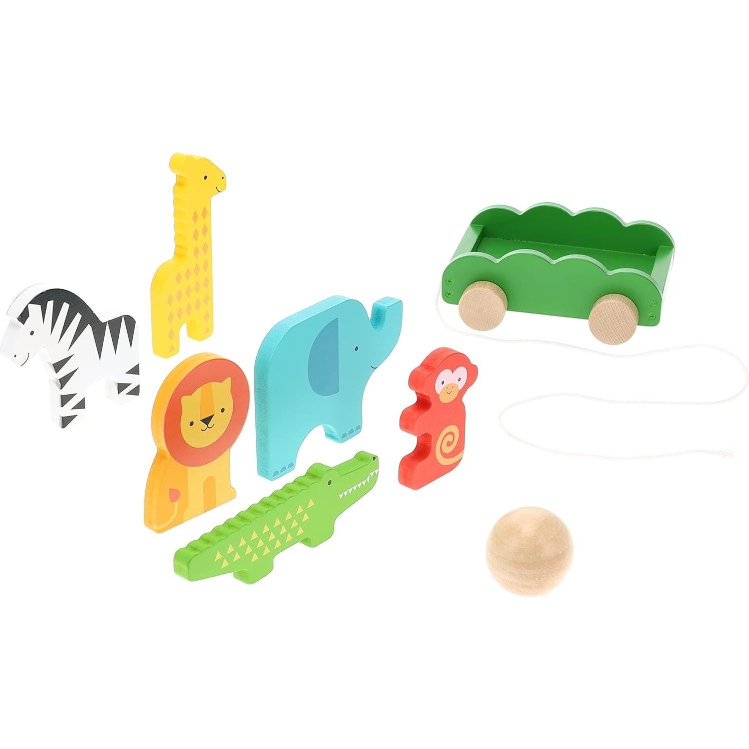 Juego de Bolos de Madera Safari Petit Collage 18 meses+