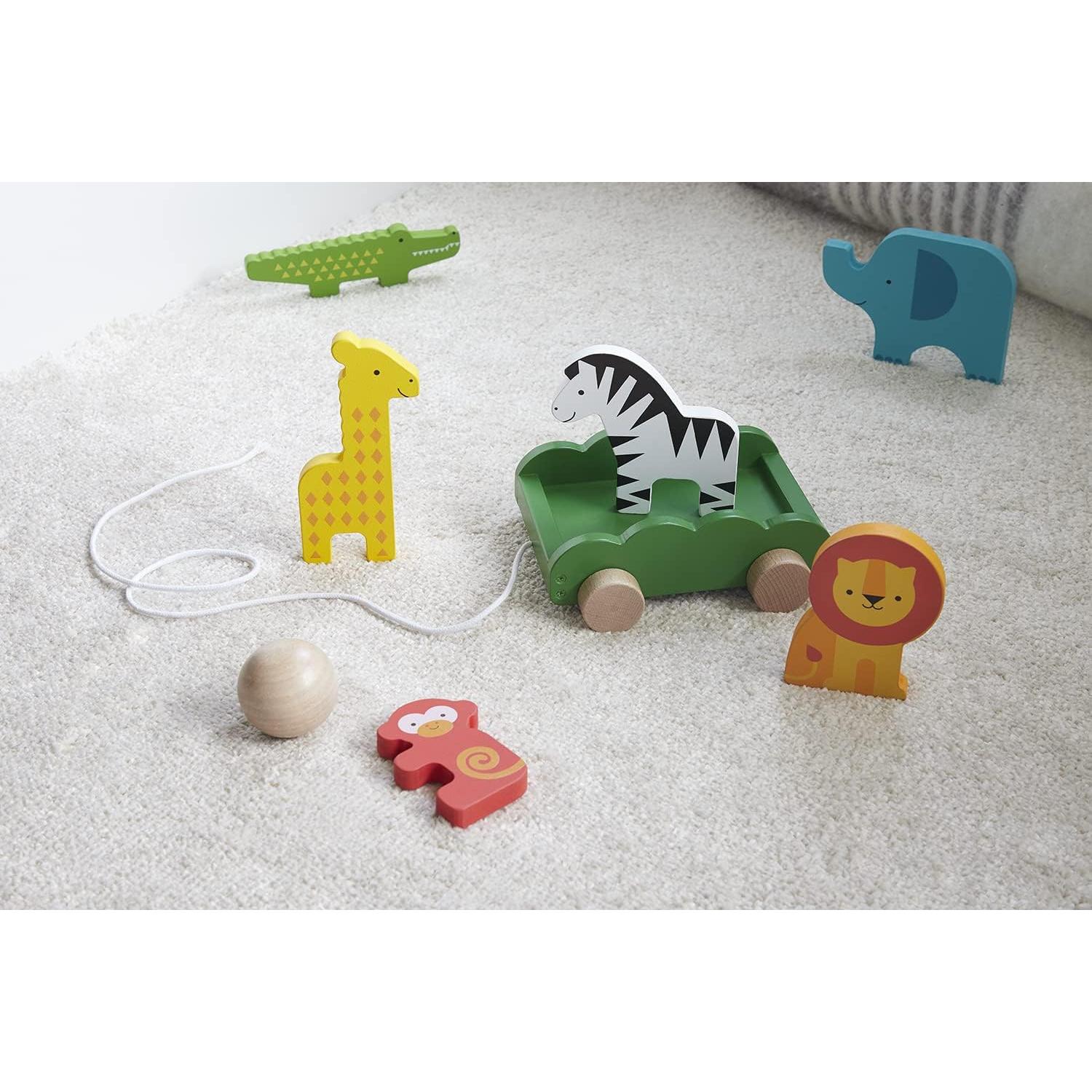 Juego de Bolos de Madera Safari Petit Collage 18 meses+