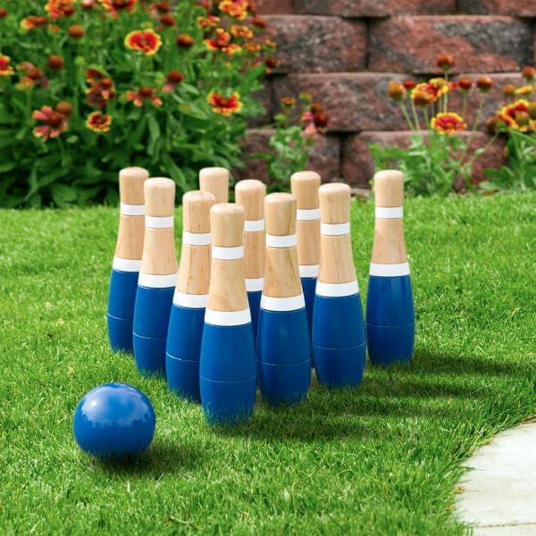 Set de Bolos de Madera Hey Play 13 Piezas para Niños y Adultos