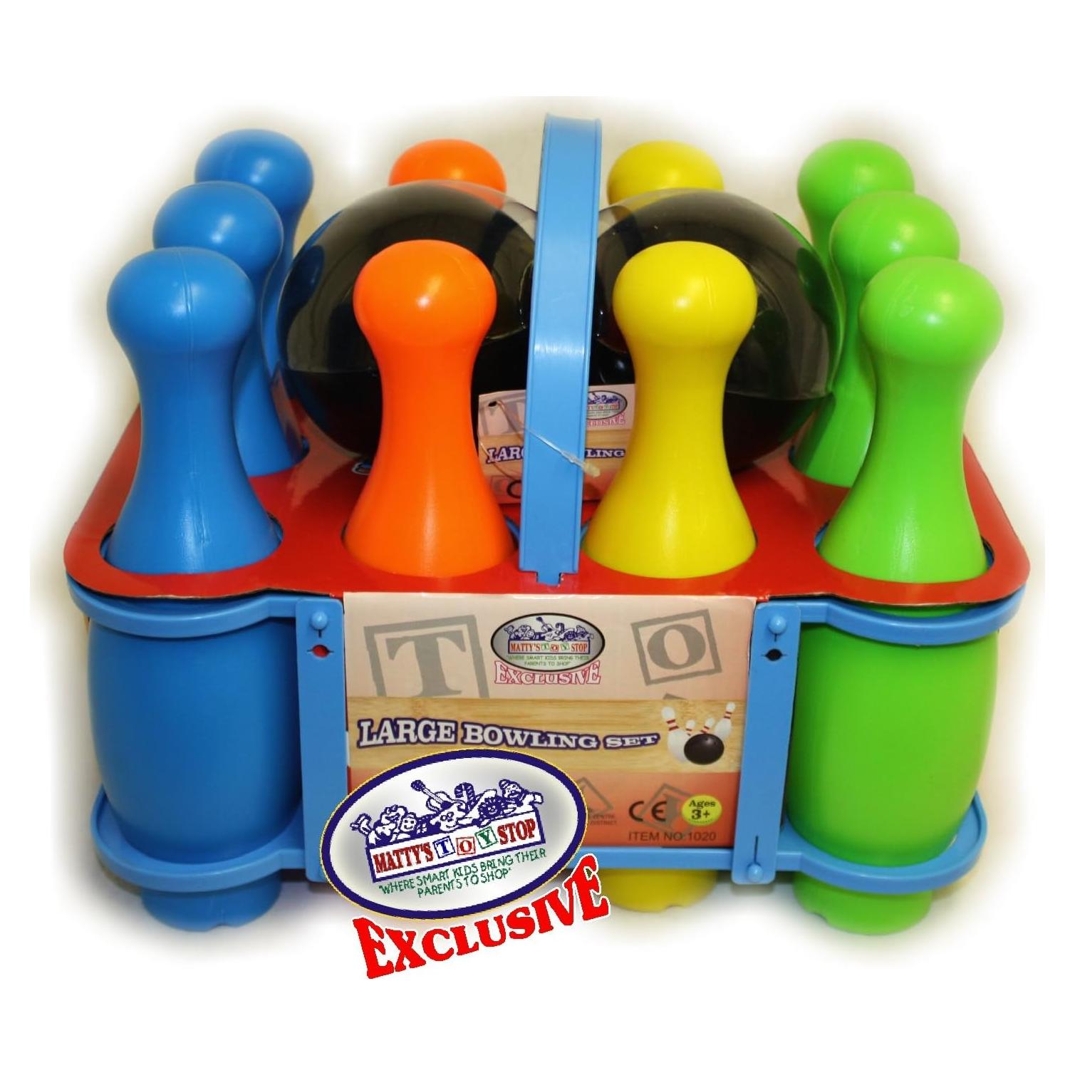 Juego de Bolos de Plástico Deluxe Matty's Toy Stop - 12 Piezas