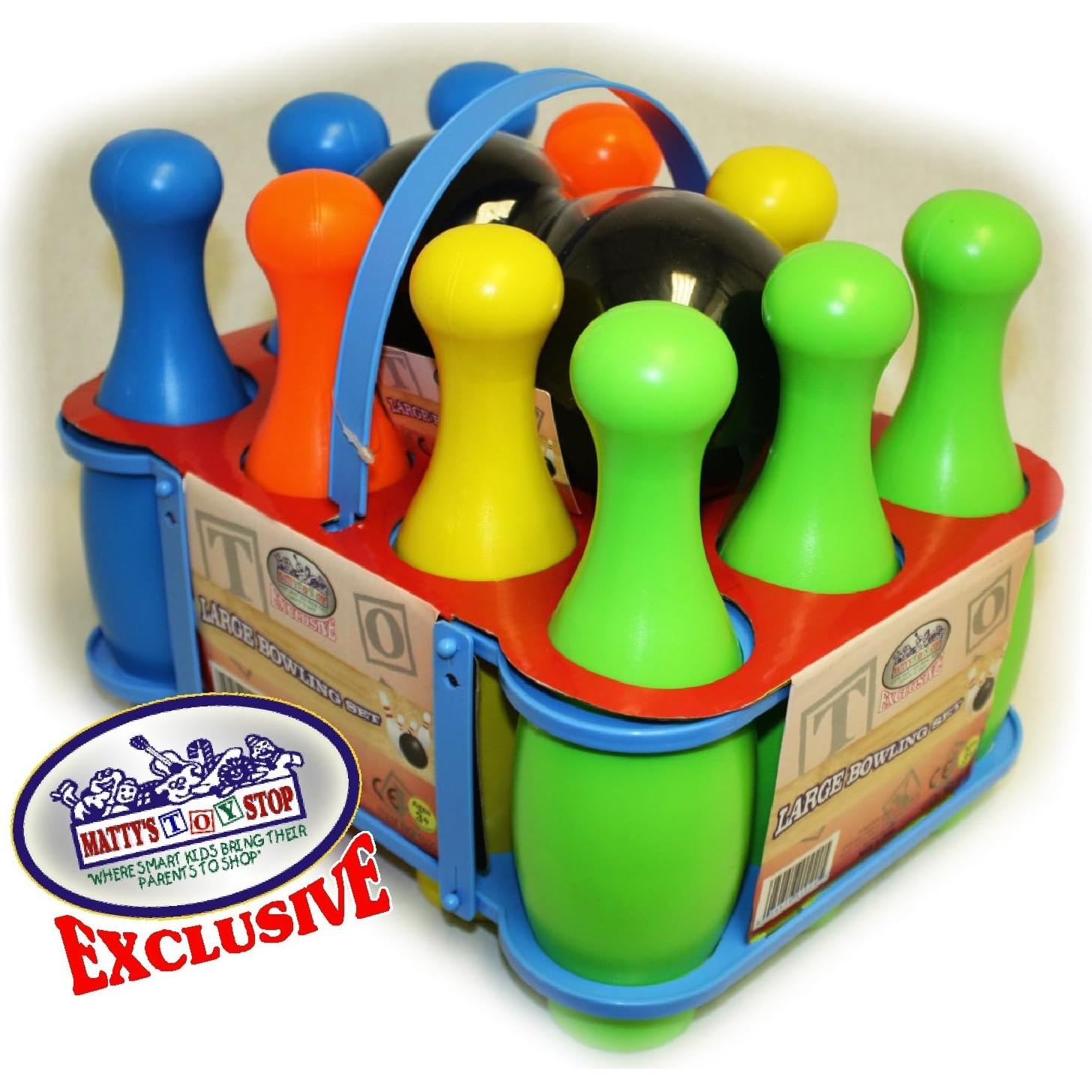 Juego de Bolos de Plástico Deluxe Matty's Toy Stop - 12 Piezas